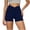 Navy, variant on Yoga Leggings Shorts for Women Seamless Butt-lifting Workout Biker Short Ruched High Waist Gym Clothes (M, Navy)