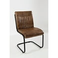 thumbnail image 3 of Benzara Genuine Leather Upholstered Chair with Metal Cantilever Base, 3 of 4