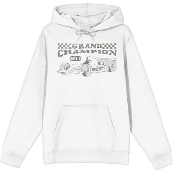 Formula One Grand Champion F1 Car Adult White Long Sleeve Hoodie-Medium