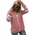 thumbnail image 5 of Lisingtool Womens Tops Women's New Seasonal Versatile Solid Color Cardigan Hooded Zipper Sweater Essentials Hoodie Pink, 5 of 8