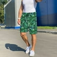 thumbnail image 7 of Bixox Men's Monstera Leaves printed lightweight casual shorts, soft sleep shorts with pockets., 7 of 7