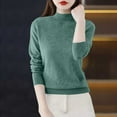thumbnail image 6 of Womens Plus Size Fall Sweater, Long Sleeve Pullover for Women Winter Fashion Warm Knitted Solid Color Mock Neck Sweaters, 6 of 6
