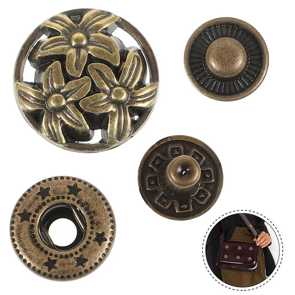 ADDHAT 10Pcs Assorted Color Snap Buttons for Sewing Clothing Replacement and DIY Craft Accessories