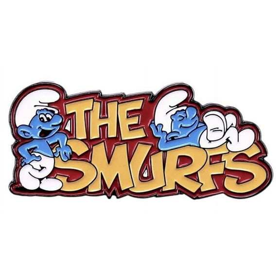 The Smurfs Name 1.5 Inch Wide Enamel Metal Pin