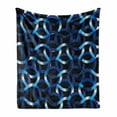 thumbnail image 1 of Dark Blue Soft Flannel Fleece Blanket, Curvy Shaped Entangled Complex Industrial Modern Mesh Machinery Concept, Cozy Plush for Indoor and Outdoor Use, 50" x 60", Blue Dark Blue White, by Ambesonne, 1 of 6