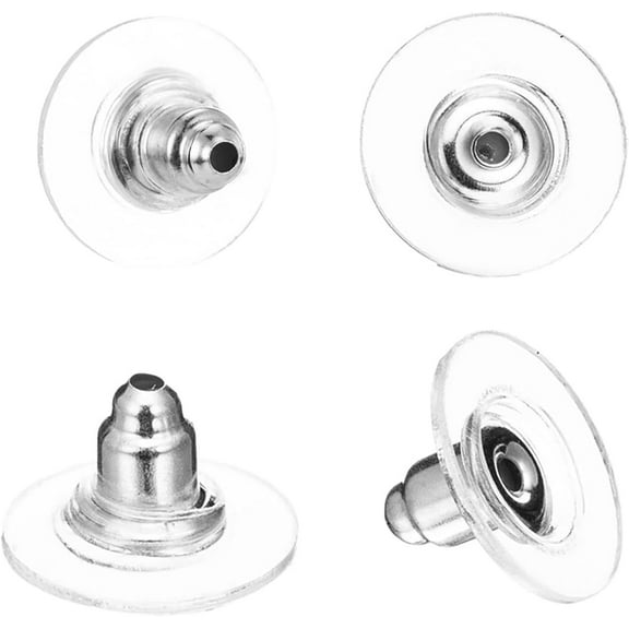 50Pcs Earring Backs, Soft Transparent Earring Backs Safety Backs, Bullet Clutch Plastic Earring Backs, Earring Backs Replacements, For Hook Earring, Studs, Hoops, DIY
