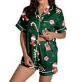 thumbnail image 4 of TGPMGRZ Women's Christmas Pajamas Set Long-Sleeve Loose Fit Button Front, 4 of 5