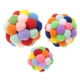 thumbnail image 3 of Cat Toys Balls, Cat Pom Pom Balls Cat Toys Interactive Playing Chewing Toys Colorful Soft Fuzzy Balls with Bell for Indoor Cats and Kittens Exercise Interactive Training Tool, 3 of 8