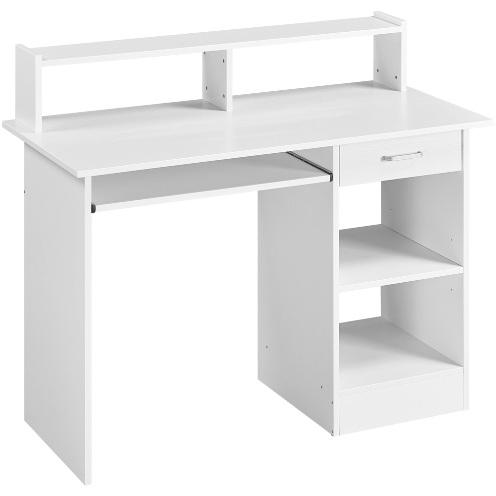 Smile Mart Wooden Home Office Computer Desk with Drawers and Keyboard Tray, White - image 3 of 8