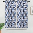 thumbnail image 1 of Haperlare Navy/Gray Kitchen Curtains Quatrefoil Printed Blackout Bathroom Curtain Cafe Curtains, 28"W x 45"L2 Panels, 1 of 7