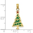 thumbnail image 3 of 14K Enamel Green Christmas Tree w Red Star Charm Yellow Gold Material Feminine Polished Treasure-worthy A thoughtful gift for anniversaries birthdays or special occasions, 3 of 4