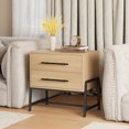 thumbnail image 7 of KOKEBREN Nightstand with Drawers, Light Wood Bedside Table with Metal Legs, 2 Drawer Sofa Side Table, Rustic Storage Cabinet, 7 of 7