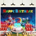 thumbnail image 2 of Cartoon Mario Happy Birthday Backdrop Large Banner with Theme Party Supplies 5.9x3.6ft, 2 of 3