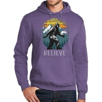 Unisex Adult I Believe in Sasquatch Bigfoot Funny Hoodie Sweatshirt, Medium Heather Purple