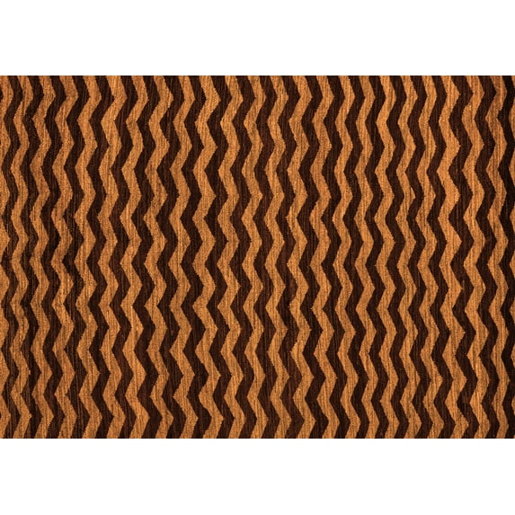 Ahgly Company Indoor Rectangle Abstract Orange Modern Area Rugs, 2' x 5'