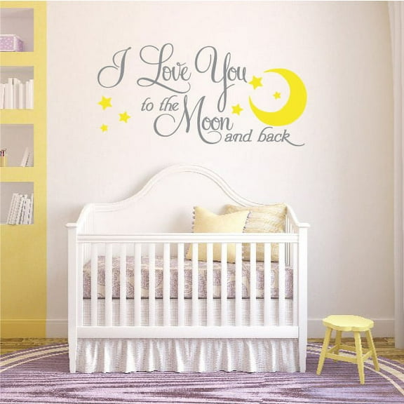 I love you to the moon and back Wall Decal - Vinyl Decal - Car Decal - Vd2color017 - 36 Inches