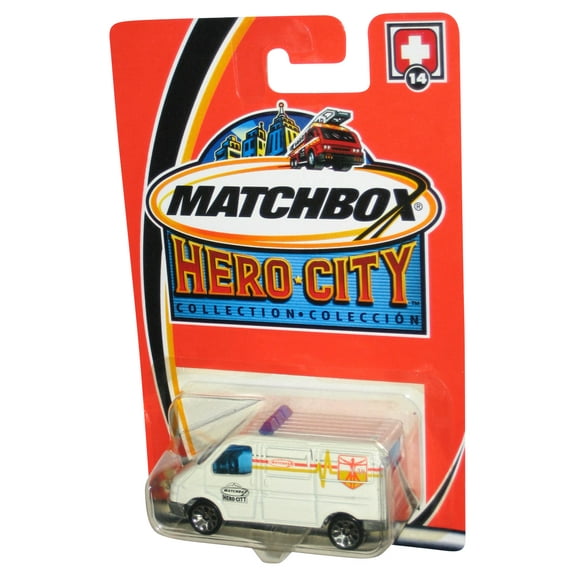 Matchbox Hero City (2002) White Ford Transit Van Toy #14