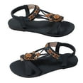 thumbnail image 6 of Mostsola Womens Flat Sandals Boho Beaded Open Toe Slingback Flats Casual Lightweight Beach Shoes, 6 of 9