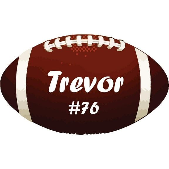 Personalized Name Vinyl Decal Sticker Custom Initial Wall Art Personalization Decor Boys American FootBall Ball Player Sport Bedroom 12 X 20 Inches