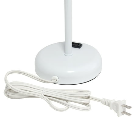 Limelights - Stick Lamp with Charging Outlet and Fabric Shade - White