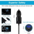 thumbnail image 5 of USB C Car Charger,FiveBox 3.4A Fast Charging Car Charger Adapter with 3ft Type C Cable Car Phone Charger USB C Cable Type C Car Charger Cigarette Lighter Adapter,Black, 5 of 6