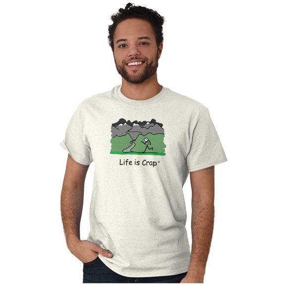 Life Is Crap Short Sleeve T-Shirt Tees Tshirts Life is Crap Marathon Hill Funny Cardio Gift