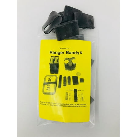 

Ranger Bands® Medium Wide 24 Count Heavier Compound from Black EPDM Rubber Made in the USA