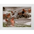 thumbnail image 3 of Dana Underdahl 4x24 White Modern Wood Framed Wall Art Titled - Hippo II, 3 of 5
