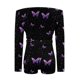 thumbnail image 5 of Mono corto informal de vendaje estampado con cuello en V y manga larga para mujer a la moda Pompotops ulkah944852, 5 of 5