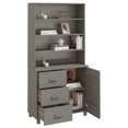 thumbnail image 2 of vidaXL Highboard HAMAR Solid Wood Pine Light Grey, 2 of 5