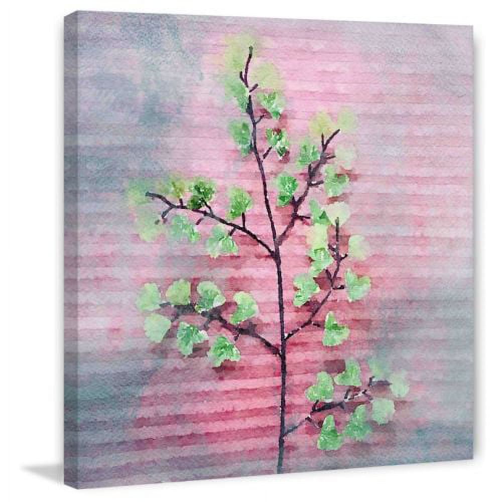 "Pink and Green" Painting Print on Wrapped Canvas