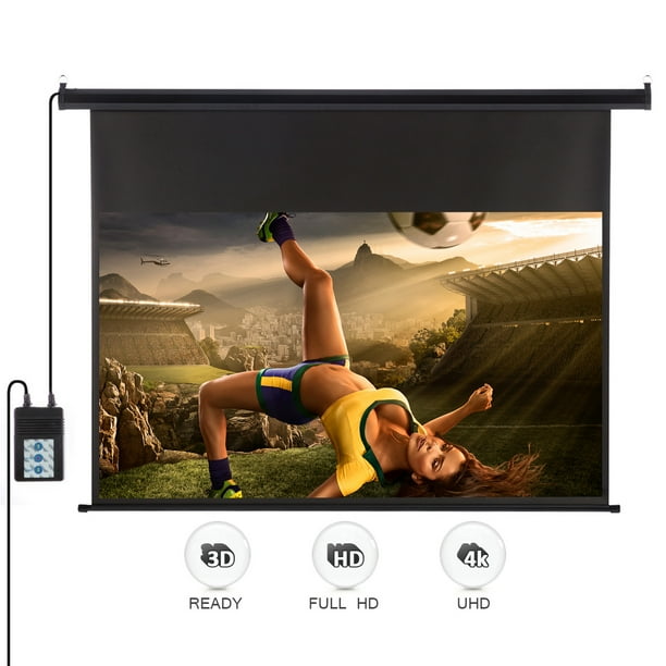 Excelvan Projection Screen, 120 Inch HD Portable Projector Screen with Remote Control, 169 1.2