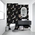 thumbnail image 4 of Floral Peel and Stick Wallpaper Cranes Crescent Moon Gold Teal Japanese Inspired Wall Mural 17.7in x 9.8ft Self Adhesive Removable Wall Paper Renter Friendly Wallpaper for Bedroom Nursery Kids, 4 of 8
