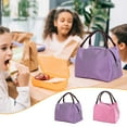 thumbnail image 5 of Stripe Lunch Bag Tote Bag for Women Lunch Box Insulated Lunch Container with Strong Handles, Pink, 5 of 5