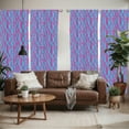 thumbnail image 2 of Ambesonne Blue and Pink Window Curtains, Modern Squares, Each 28" W x 84" L, Hot Pink Sky Blue, 2 of 5