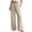 Beige, variant on UOCUFY Womens Cotton Linen Pants Casual Button Up High Waisted Wide Leg Trousers Coffee,Size XS