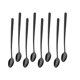thumbnail image 1 of 8 cucharas de helado cucharas de bebida largas acero inoxidable negro 22 cm de largo Afortunado Sencillez, 1 of 5