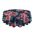 thumbnail image 5 of Pioneer Flower Floral Print Pattern Round Tablecloth 60"x60",Wrinkle Wipeable Table Cloth for Kitchen Dining Room Picnic Patio Party, 5 of 6