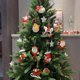 thumbnail image 4 of Paquete de 5 adornos de árbol de Navidad de doble cara de metal rústico de hojalata San, 4 of 5