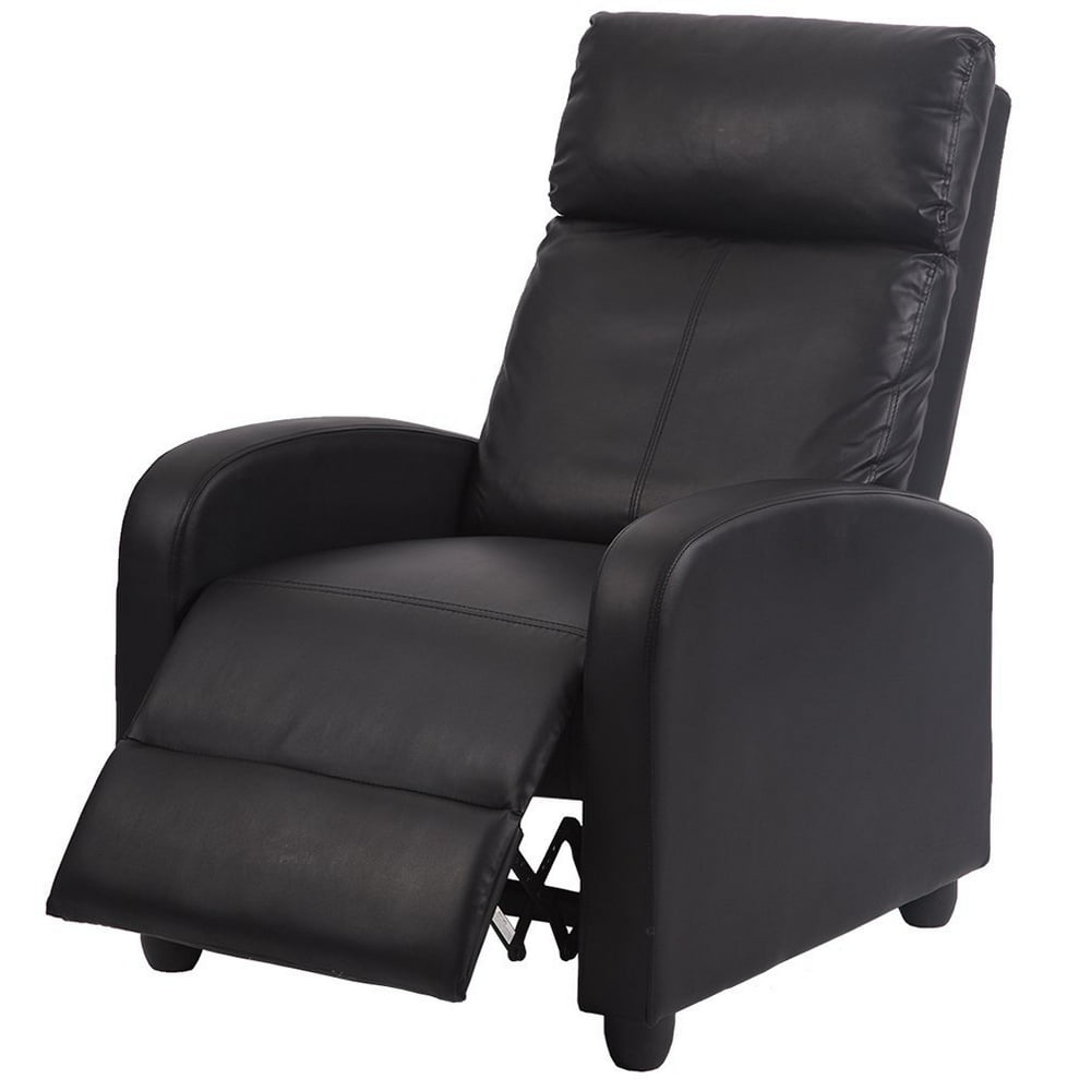 Black Modern Leather Chaise Couch Single Recliner Chair Sofa Furniture 87 - Walmart.com 