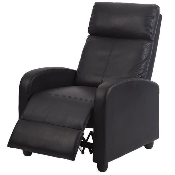 Black Modern Leather Chaise Couch Single Recliner Chair Sofa Furniture 87 Walmart Com Walmart Com