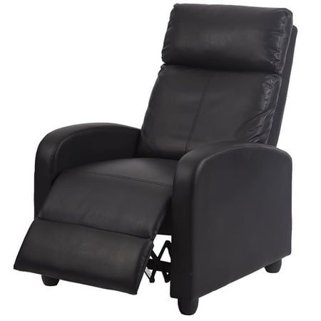 Black Modern Leather Chaise Couch Single Recliner Chair Sofa Furniture