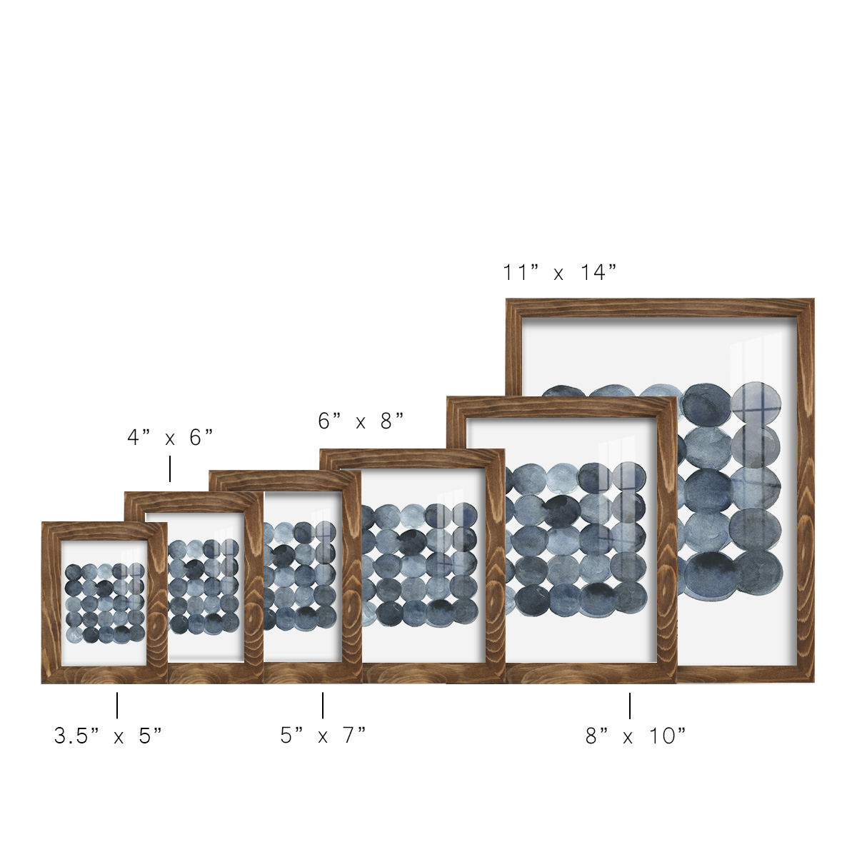 Blue Grey Density I -Framed Print w/glass-Walnut