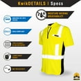 thumbnail image 5 of KwikSafety (Charlotte, NC) ENGINEER Short Sleeve Safety Shirt (Y-Neck Zipper w/POCKET) Class 2 ANSI OSHA Custom High Visibility Reflective Tape Construction Security HiViz Clothing Men | Yellow Medium, 5 of 7