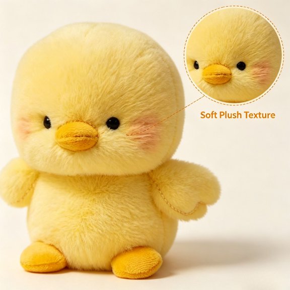 Cute Yellow Duck Plush Toy Soft Stuffed Animal Doll Kids Gift Birthday Present for Children and Toddlers,Plyzle 15cm