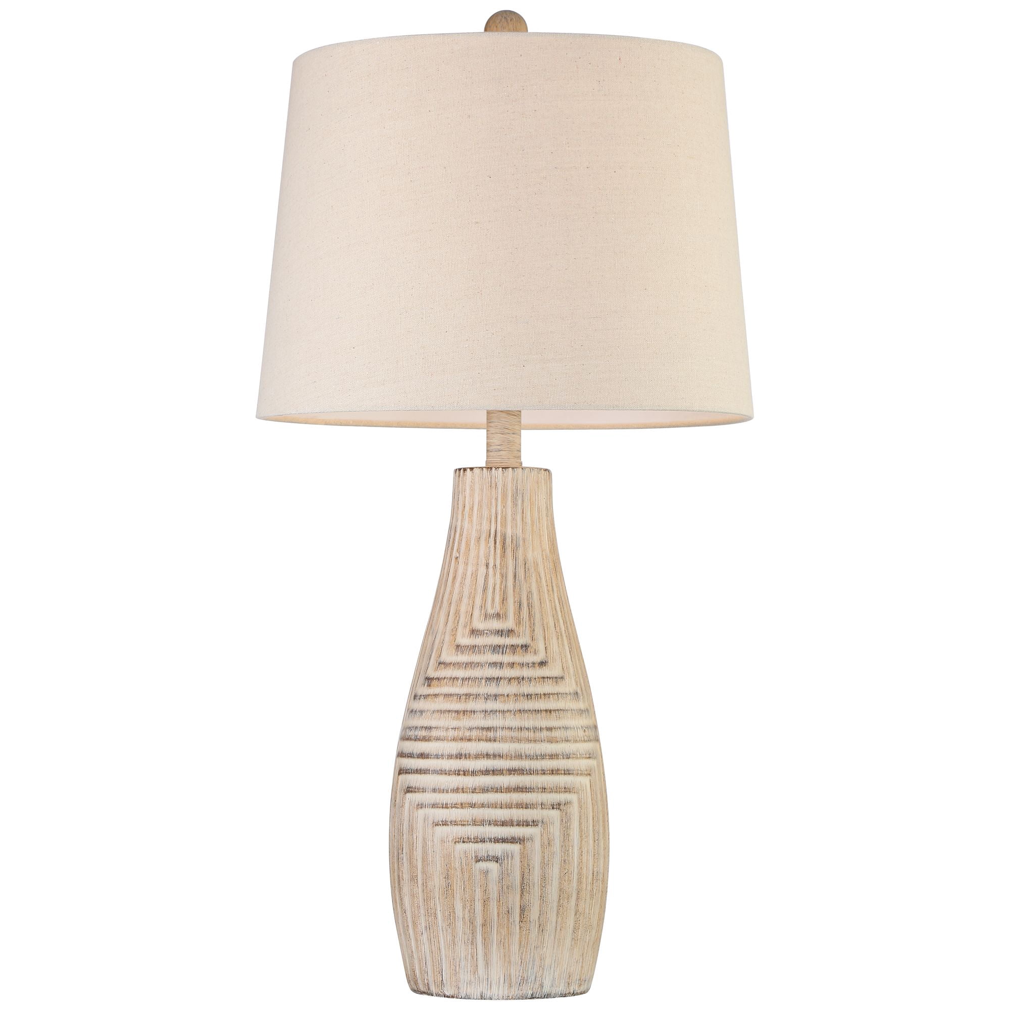 John Timberland Southwest Rustic Table Lamp 27" Tall Faux Light Wood Oatmeal Fabric Drum Shade for Living Room Bedroom Bedside Nightstand