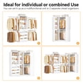 thumbnail image 3 of Homieasy 58"-152" Freestanding Closet System, Wardrobe Organizer with Drawers & Shelves, Corner Storage Unit for Bedroom/Living Room, DIY Customizable, 2-Pack in White, 3 of 5