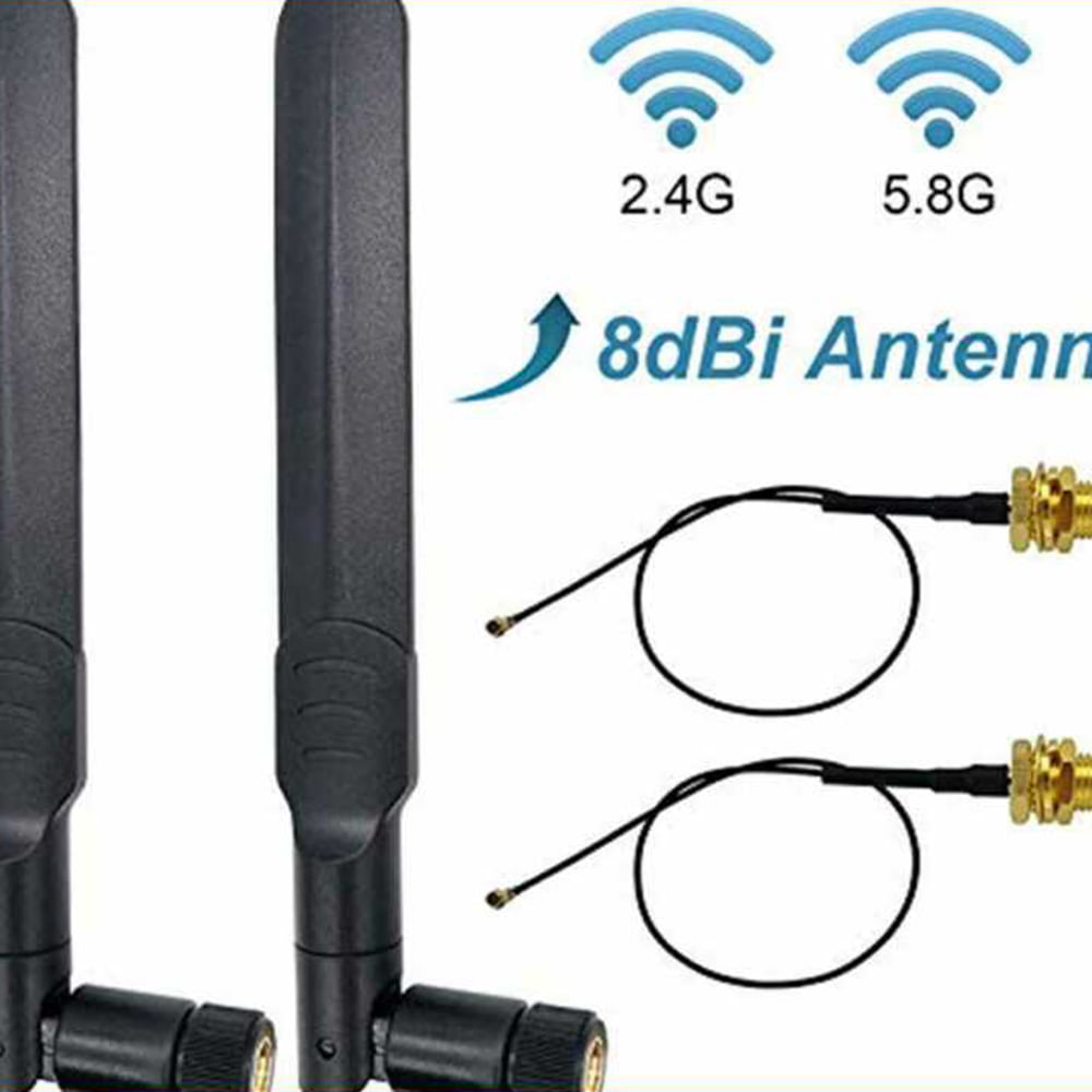 Wifi Antenna 8Dbi Omni RP SMA Male 2.4Ghz 5.8Ghz Dual Band + 20Cm 