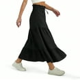 thumbnail image 4 of Girls Skirt High Waist Tiered Ruffle Hem Midi Skirt A-Line Pleated Skirts with Bow Tie Casual Flowy Dresses, 4–15 Years, 4 of 9