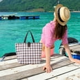 thumbnail image 3 of TFYZYY 1 Pc Plaid Cloth Tote Bag, Grocery Shopping Bag, Beach Bag 17.9" x 12.6" x 4.7", 3 of 7